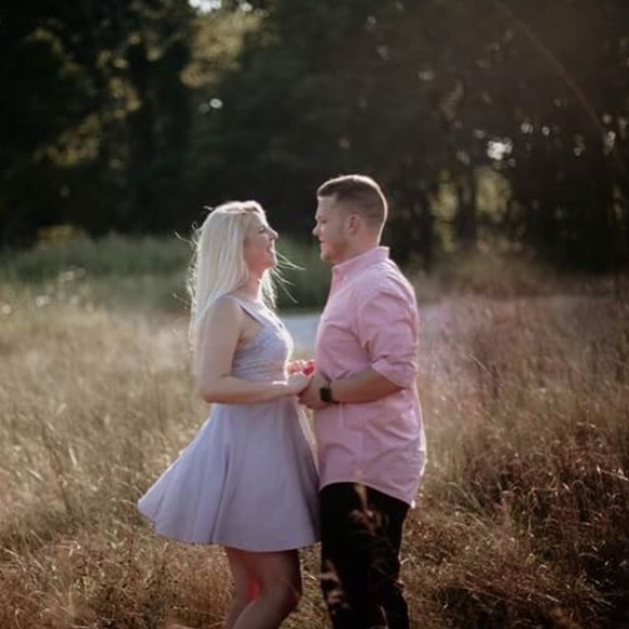 Fit and flare blue dress. size small - Picture 1 of 5